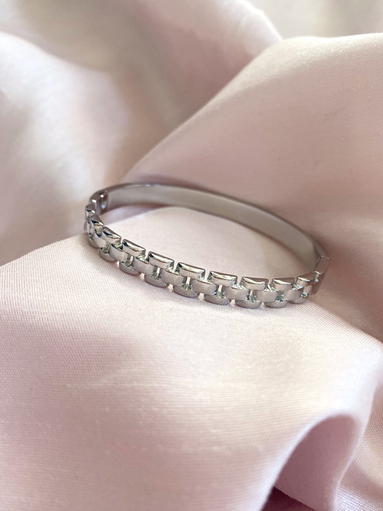 Watch Chain Bangle Bracelet - Silver