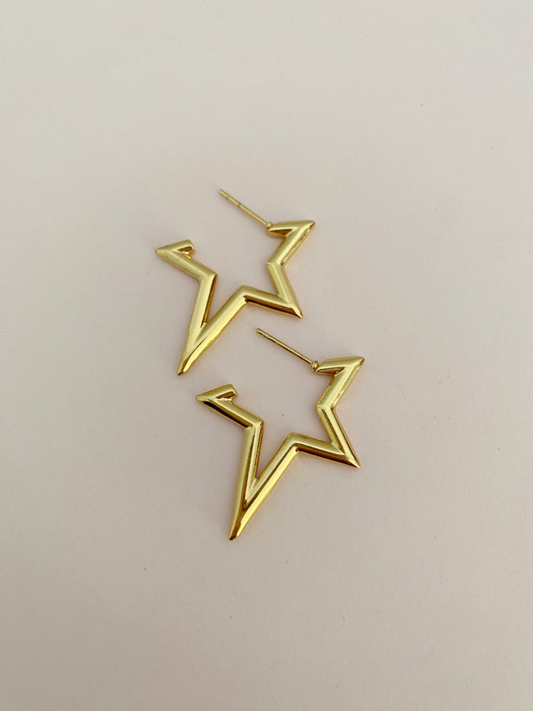 Shooting Star Hoop Earrings