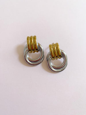 Two Tone Knocker Earrings