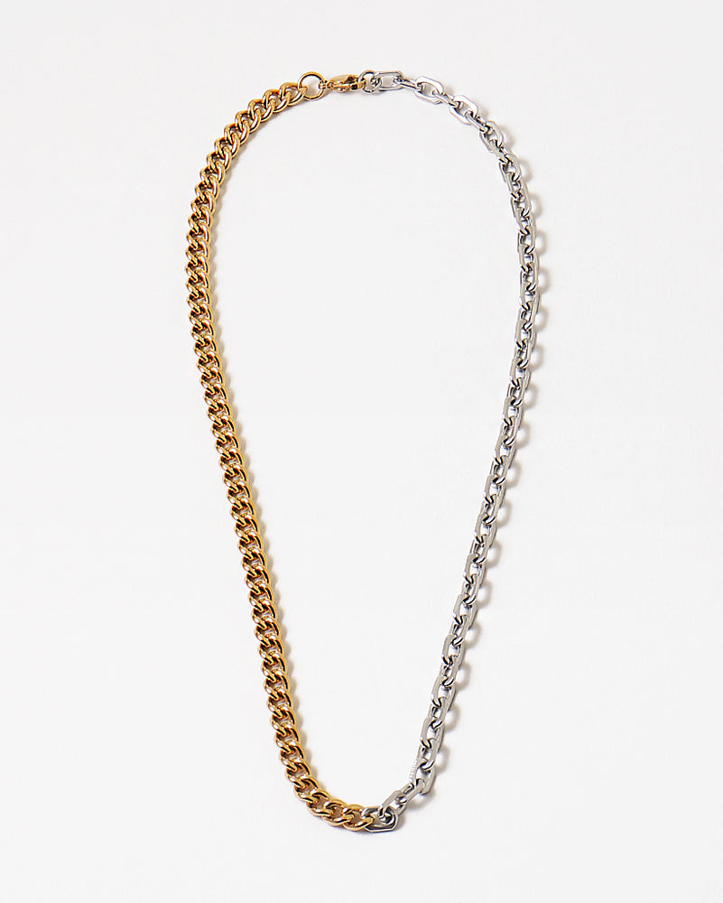 Two Tone Mixed Chain Necklace