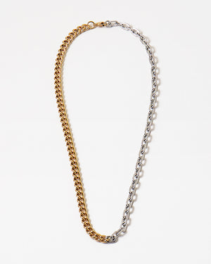 Two Tone Mixed Chain Necklace