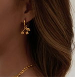 Cherry Huggie Hoop Earrings - Gold