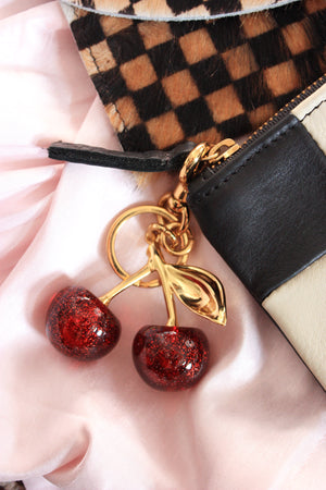 Red Cherry Bag Charm Keychain