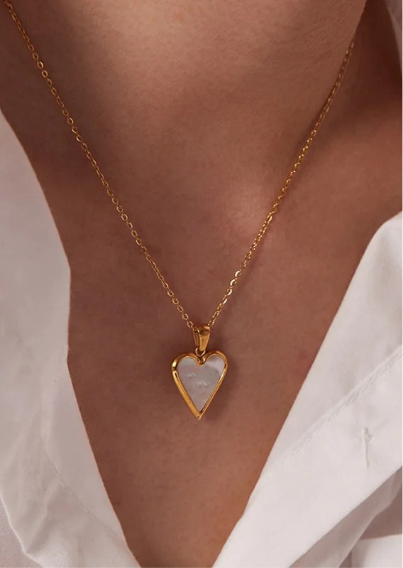 Mother of Pearl Heart Necklace