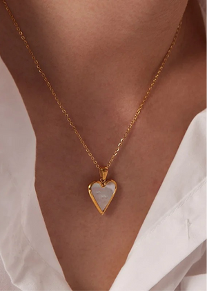 Mother of Pearl Heart Necklace