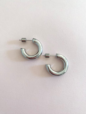 Chicago Hoop Earrings - Silver