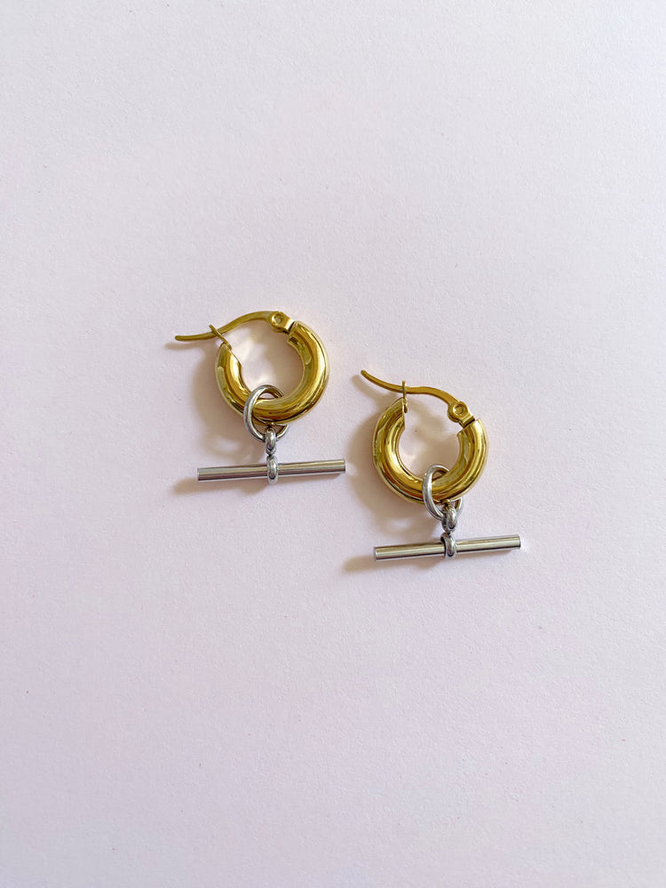 Two Tone Jo Hoop Earrings