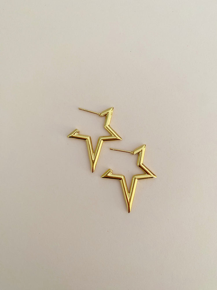 Shooting Star Hoop Earrings