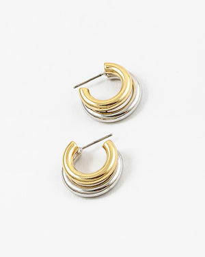 Two Tone Layered Hoop Earrings