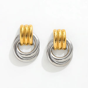 Two Tone Knocker Earrings