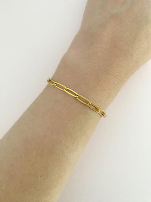 Dainty Paperclip Chain Bracelet - Gold