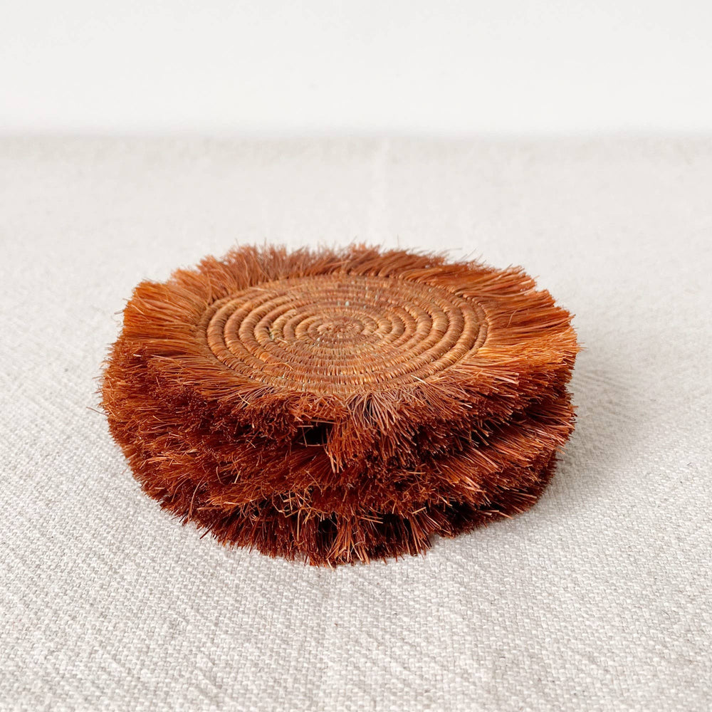 Orange Spice Fringe Coasters Set