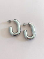 Flash Hoop Earrings - Silver