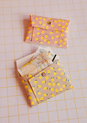 Lemons Card Holder - Pink