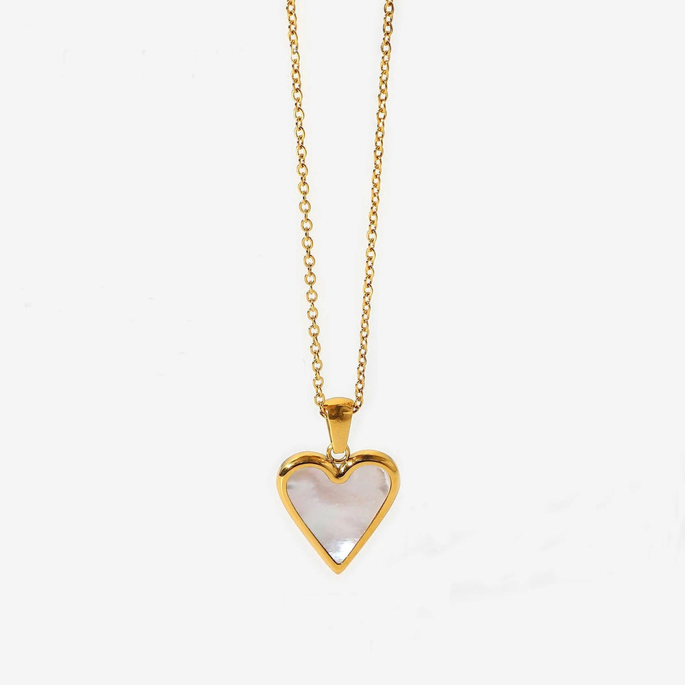 Mother of Pearl Heart Necklace