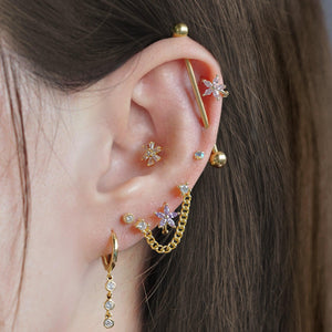 Connected Curb Chain Earring