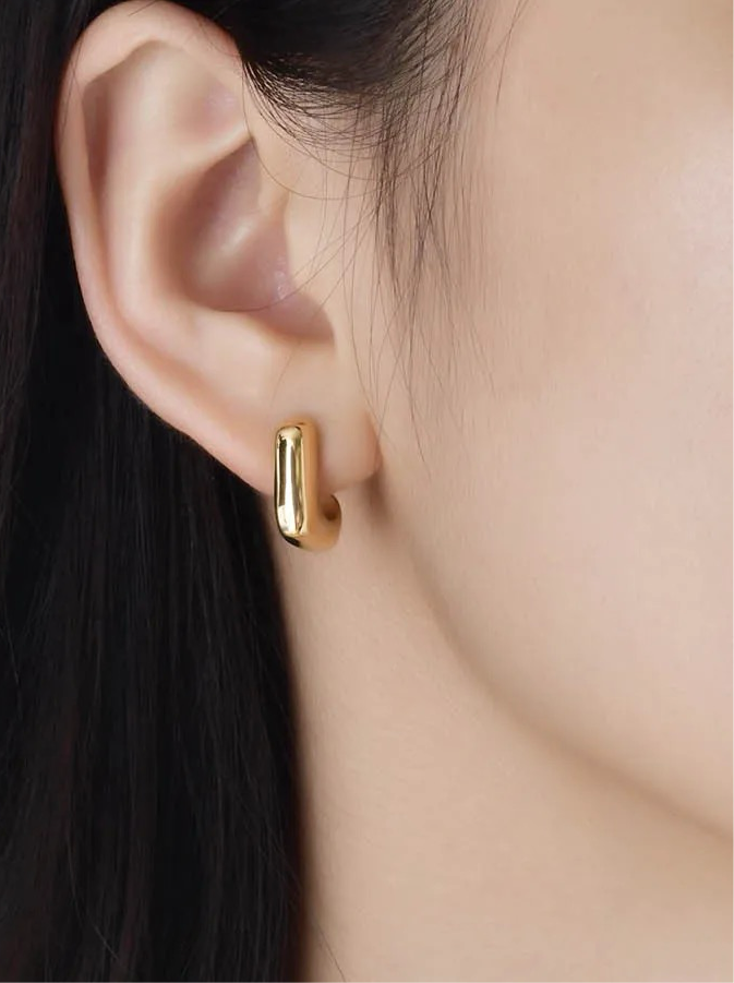 Fay Square Hoop Earrings - Gold