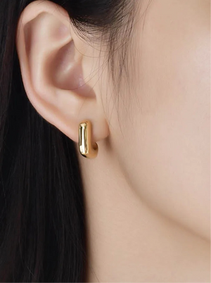 Fay Square Hoop Earrings - Gold