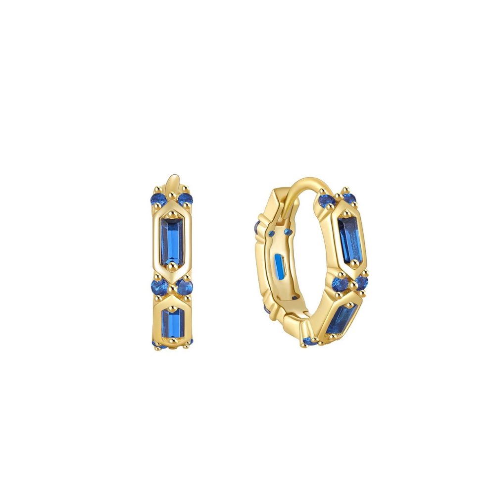 Kayla Huggie Hoop Earrings - Sapphire