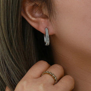 Delphine Hoop Earrings - Silver