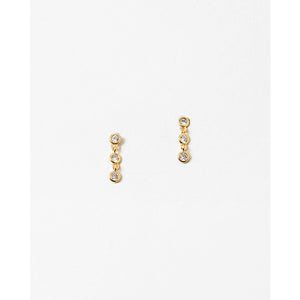 Dainty Bezel Drop Stud Earrings