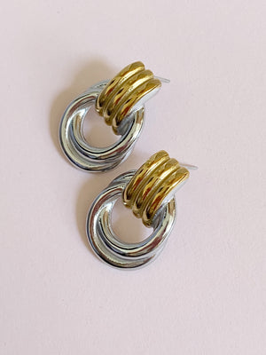 Two Tone Knocker Earrings