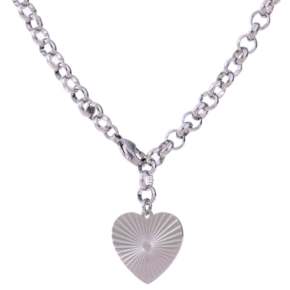 Halston Heart Necklace - Silver