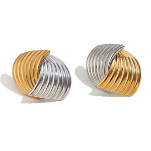 Two Tone Disk Earrings