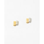 Two Tone Pill Stud Earrings