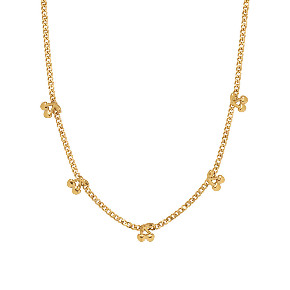 Cherry Chain Necklace - Gold