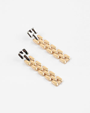 Two Tone Chain Drop Earrings