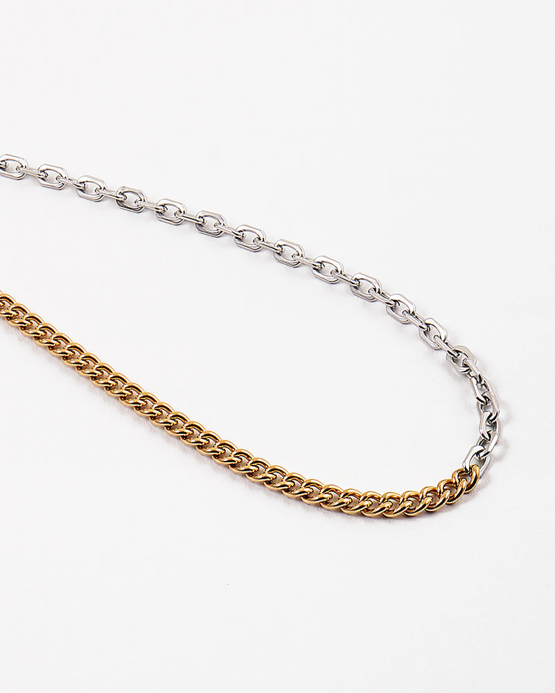 Two Tone Mixed Chain Necklace