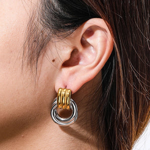 Two Tone Knocker Earrings