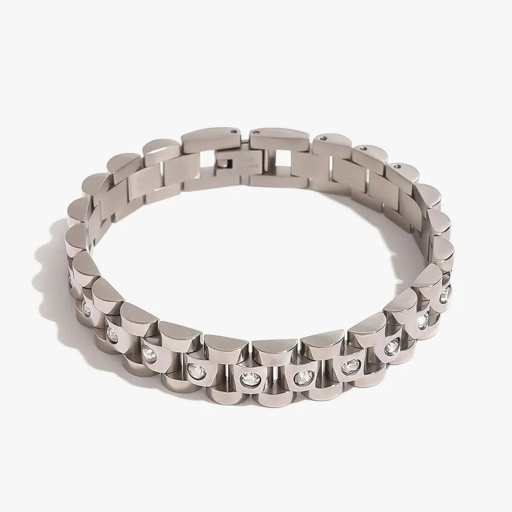 Crystal Rolly Bracelet Silver