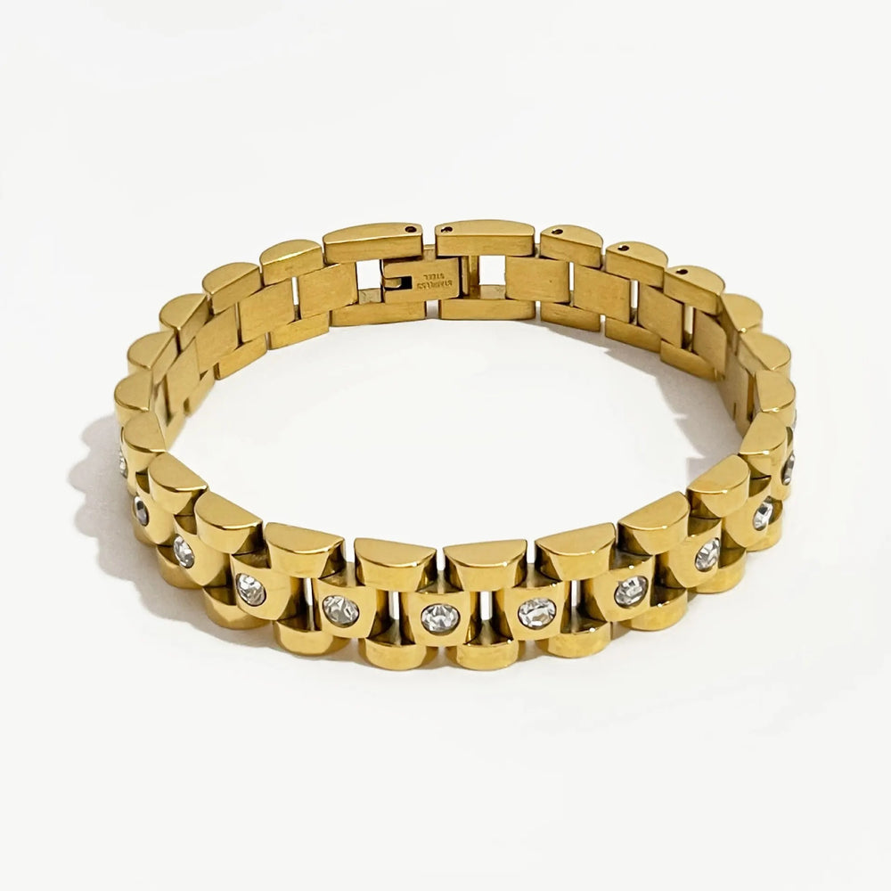 Crystal Rolly Bracelet Gold