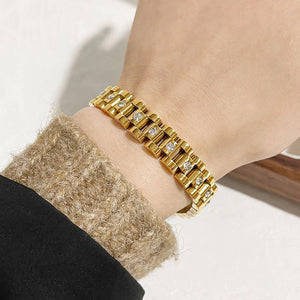 Crystal Rolly Bracelet Gold