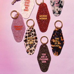 Leopard Gutsy Little Lady Motel Keytag