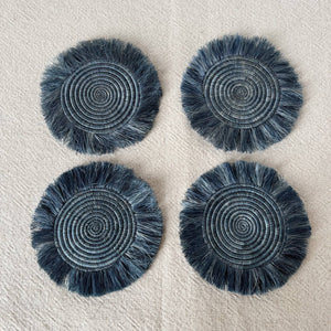 Slate Fringe Coasters Set