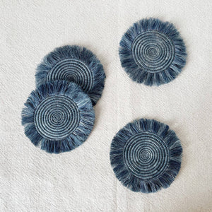 Slate Fringe Coasters Set