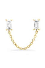 Connected Baguette Stud Earring - Clear